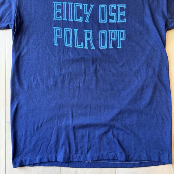 Vintage F**k Off Shirt XL Blue 80s EIICY OSE POLAR OPP Streetwear Punk New York - Picture 4 of 8